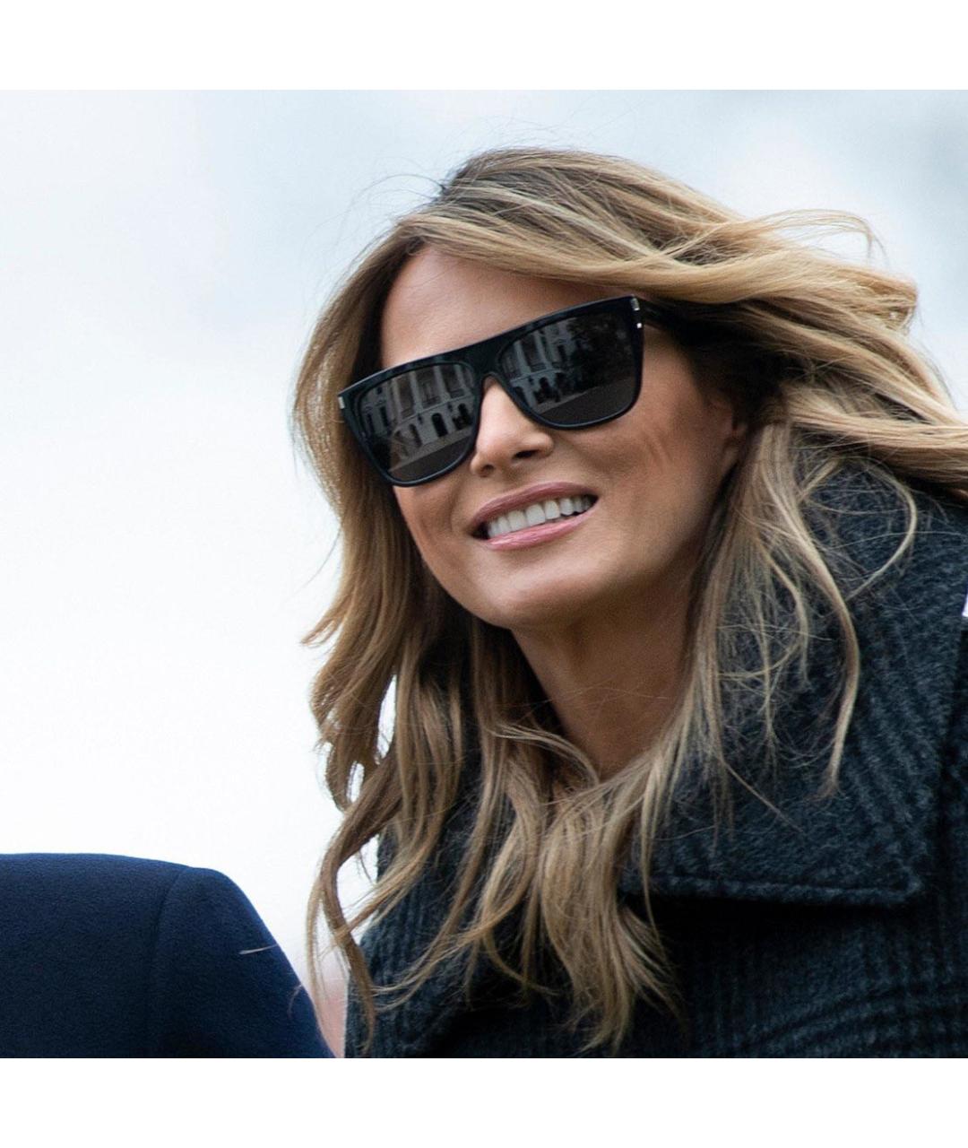 SAINT LAURENT Коричневые пластиковые солнцезащитные очки, фото 8