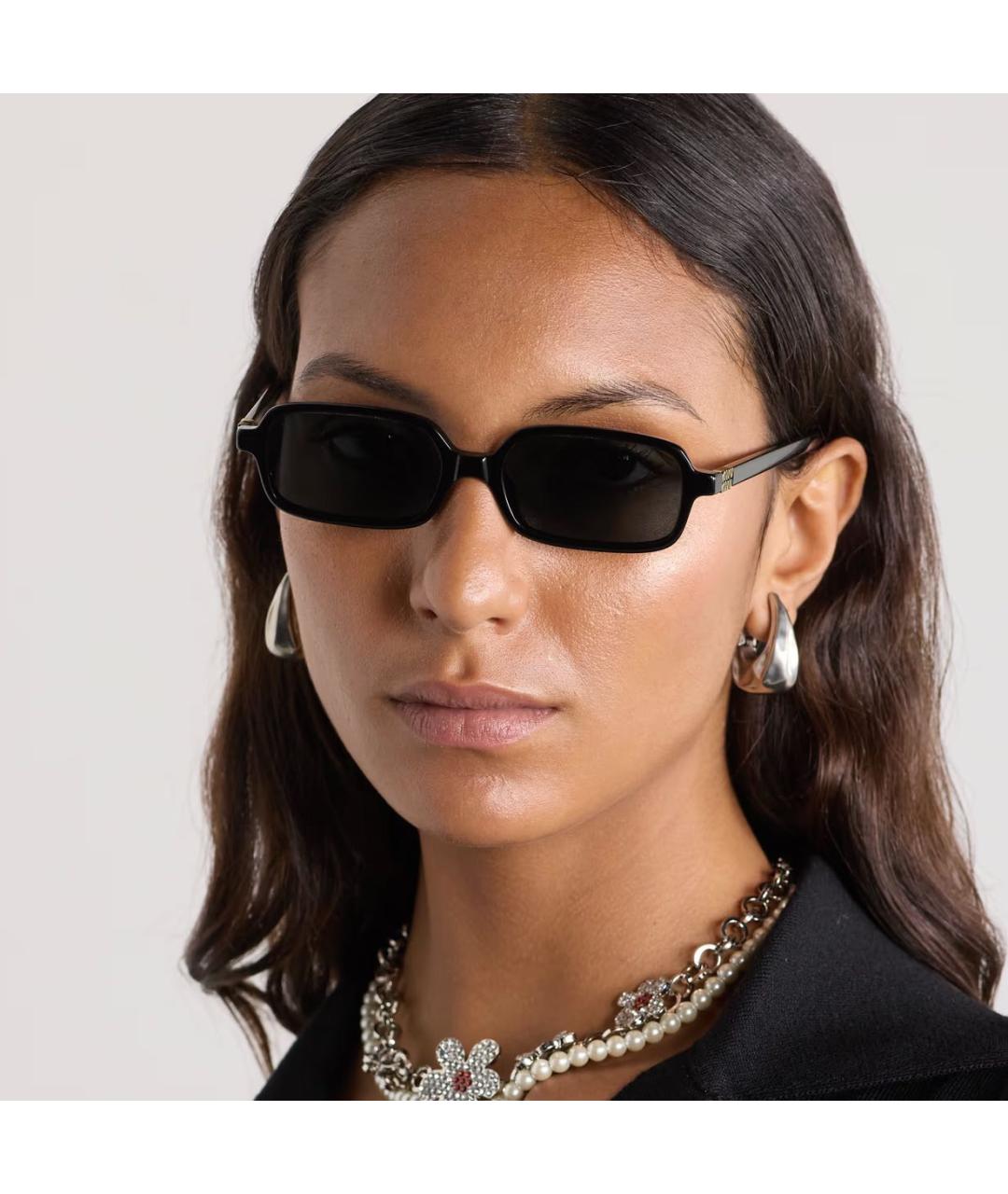 MIU MIU Черные пластиковые солнцезащитные очки, фото 4
