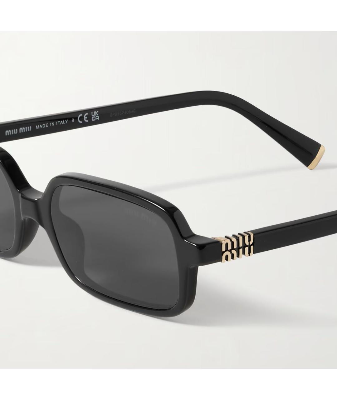 MIU MIU Черные пластиковые солнцезащитные очки, фото 5