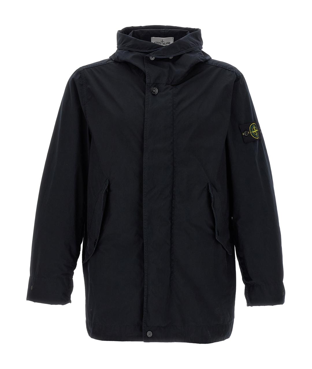 STONE ISLAND Темно-синяя полиэстеровая куртка, фото 1