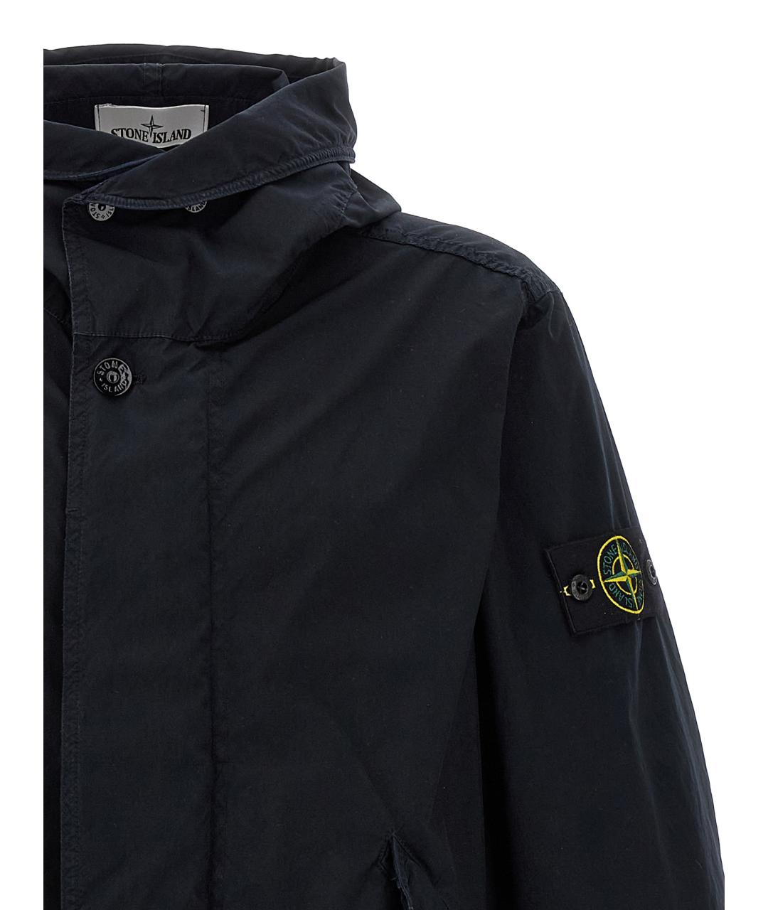 STONE ISLAND Темно-синяя полиэстеровая куртка, фото 3