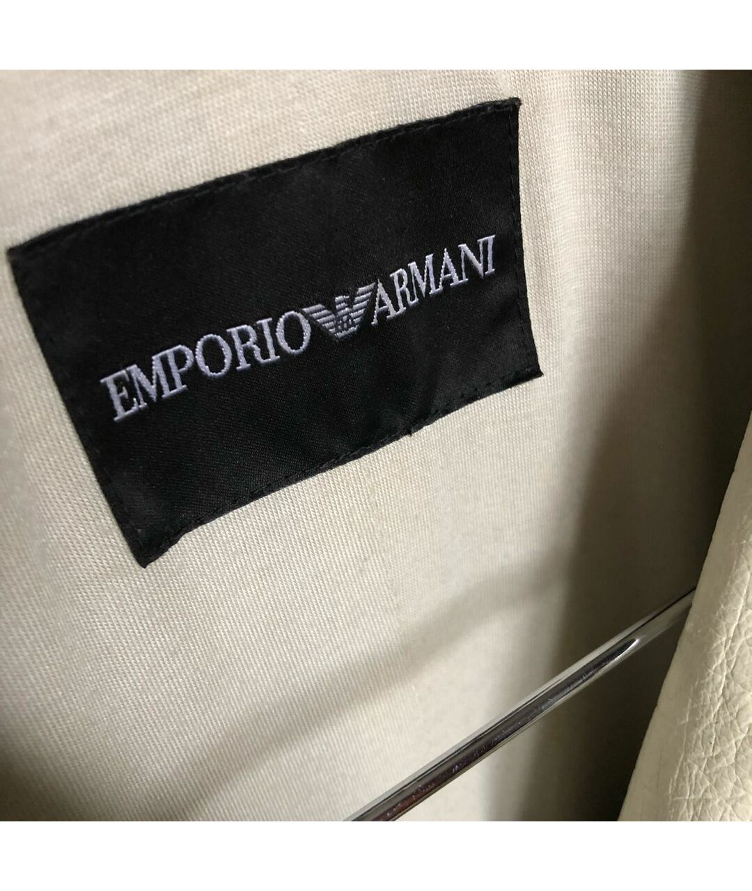 EMPORIO ARMANI Белая кожаная куртка, фото 3