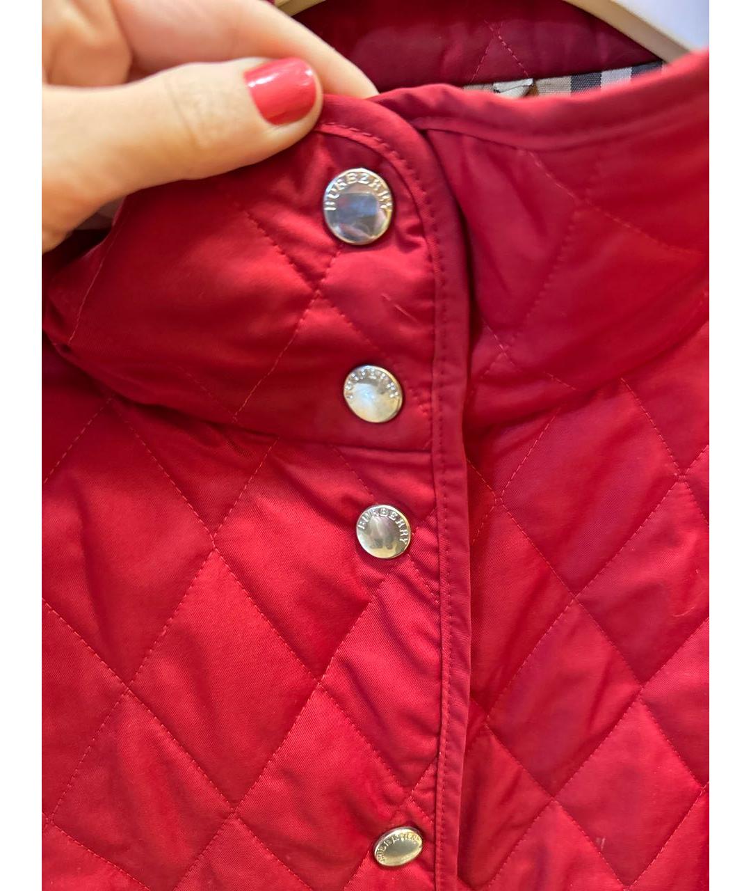 BURBERRY Красная полиэстеровая куртка, фото 4