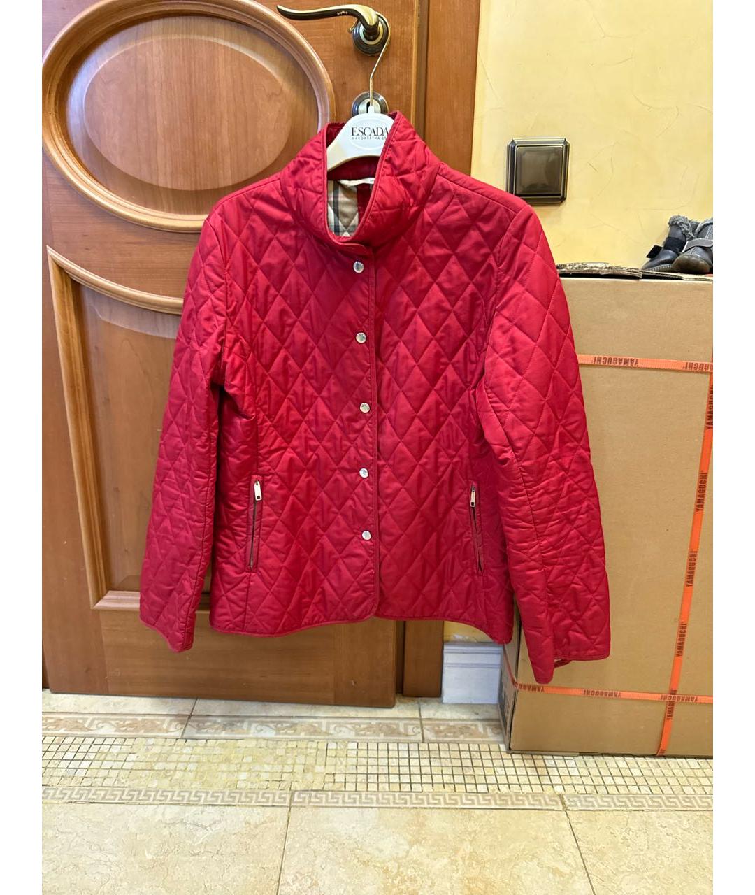 BURBERRY Красная полиэстеровая куртка, фото 7