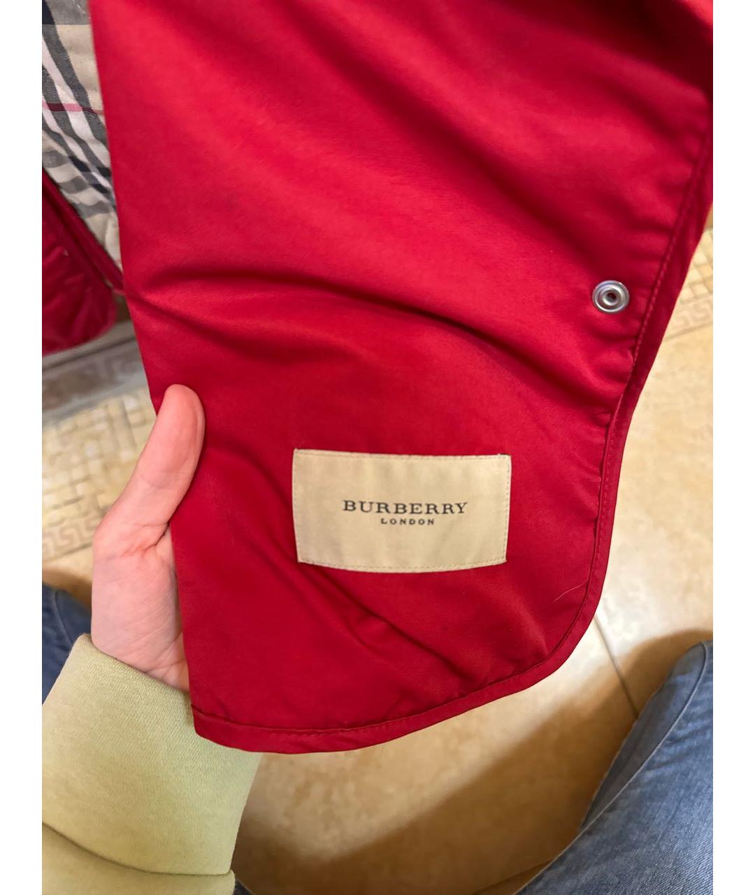 BURBERRY Красная полиэстеровая куртка, фото 5
