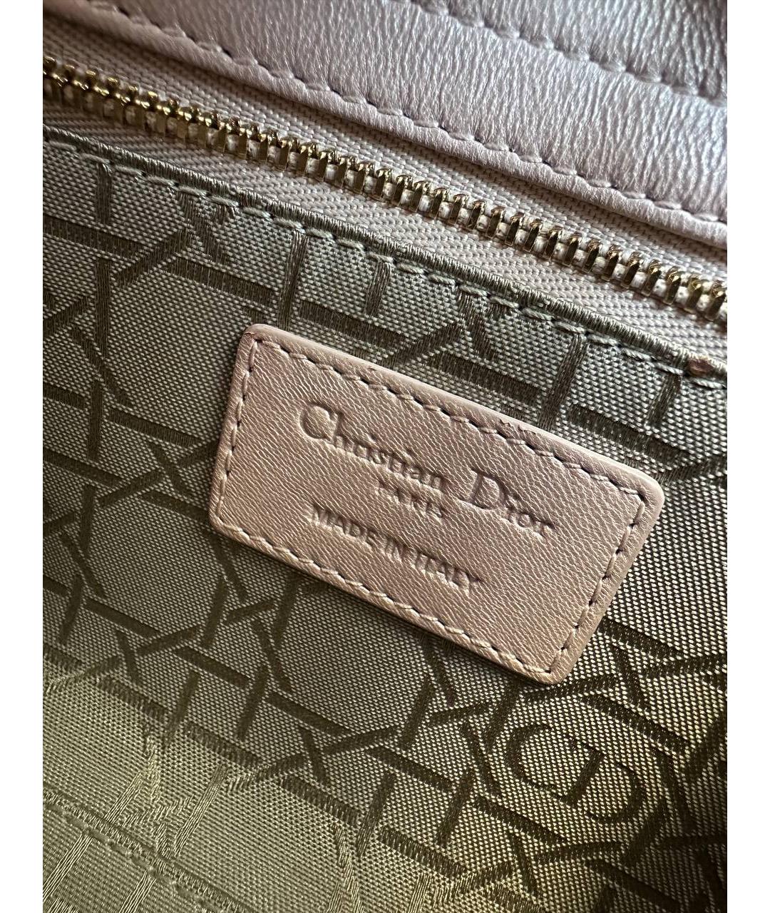 CHRISTIAN DIOR Розовая кожаная сумка с короткими ручками, фото 6