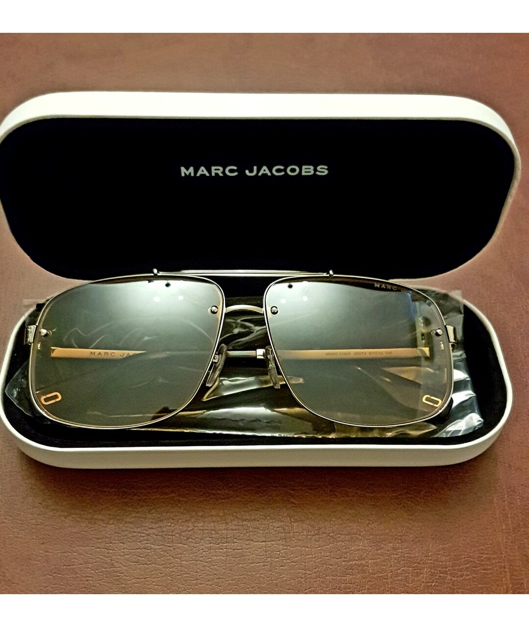 MARC JACOBS Коричневые металлические солнцезащитные очки, фото 5