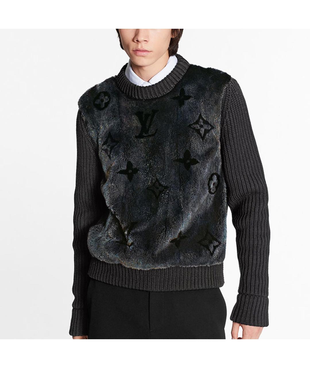 LOUIS VUITTON Черный кашемировый джемпер / свитер, фото 2