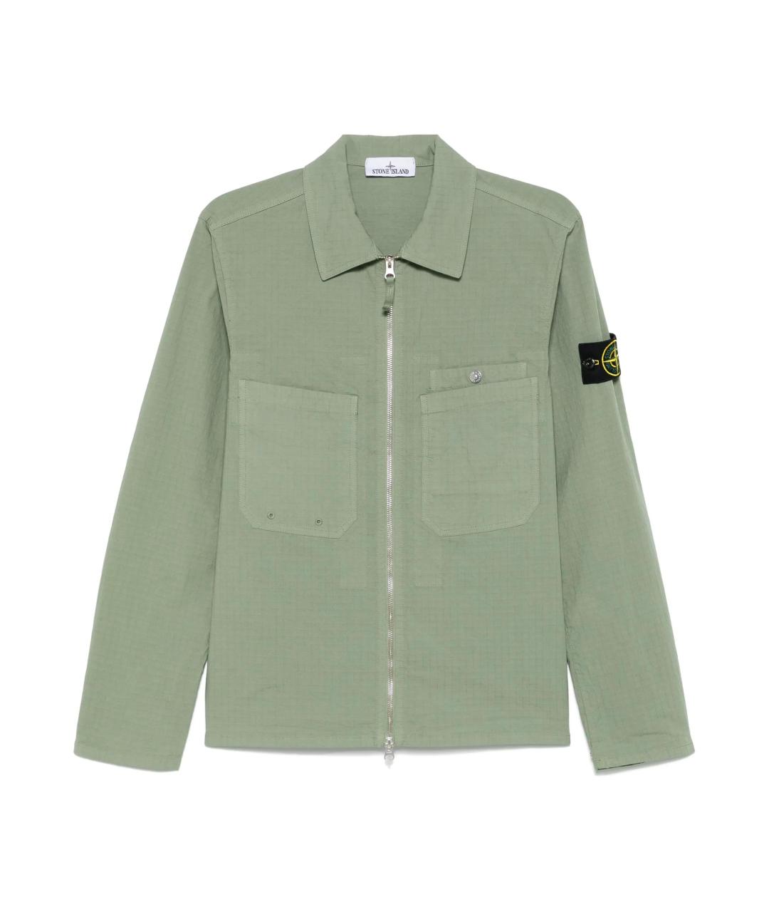 STONE ISLAND Зеленая хлопковая куртка, фото 1