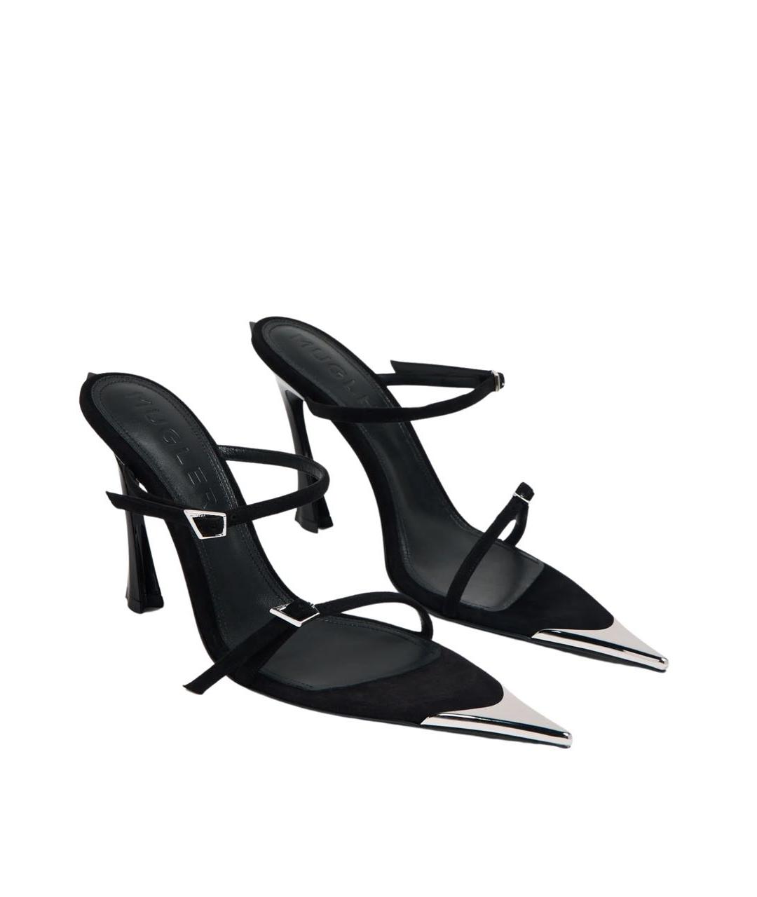 MUGLER Черные замшевые мюли, фото 2