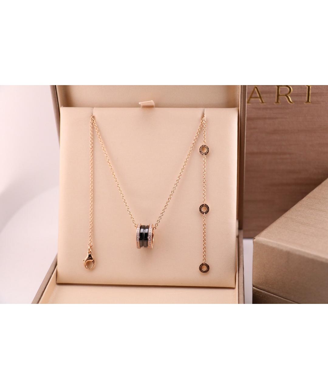 BVLGARI Черная подвеска из розового золота, фото 4