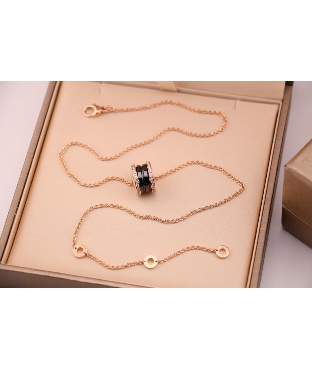 BVLGARI Черная подвеска из розового золота, фото 6
