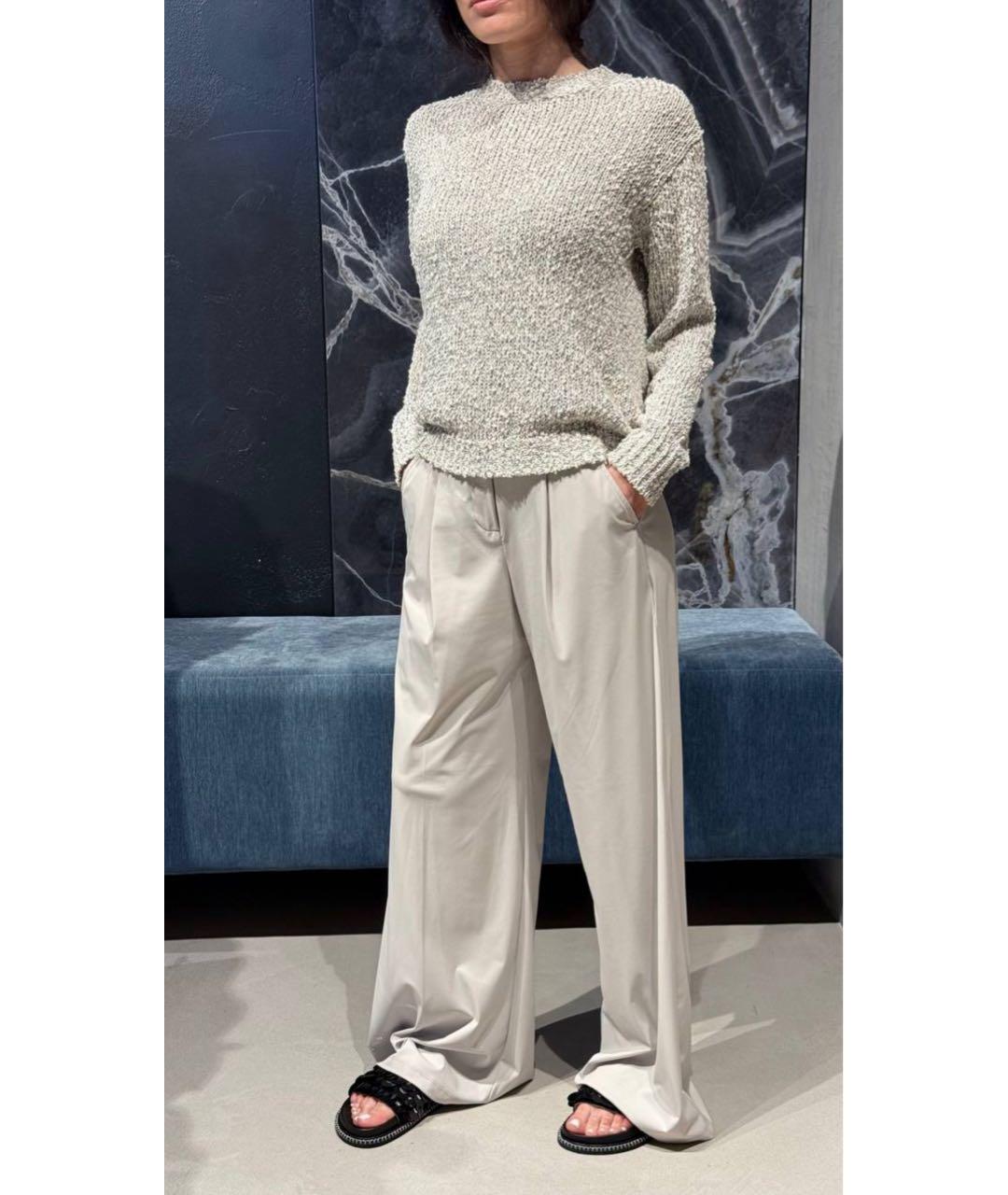 WEEKEND MAX MARA Серебрянный хлопковый джемпер / свитер, фото 2
