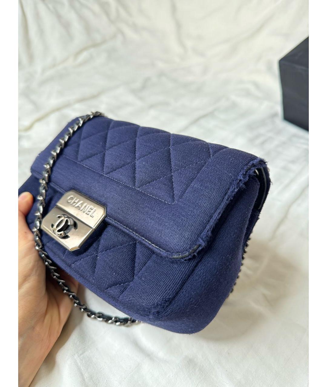 CHANEL Темно-синяя деним сумка через плечо, фото 3