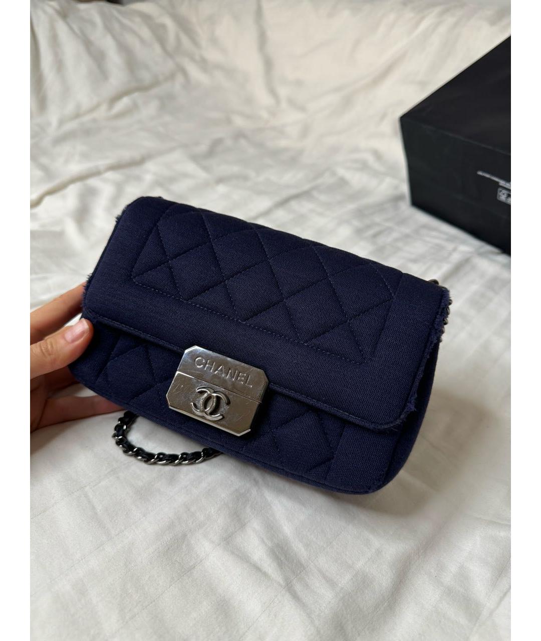CHANEL Темно-синяя деним сумка через плечо, фото 7