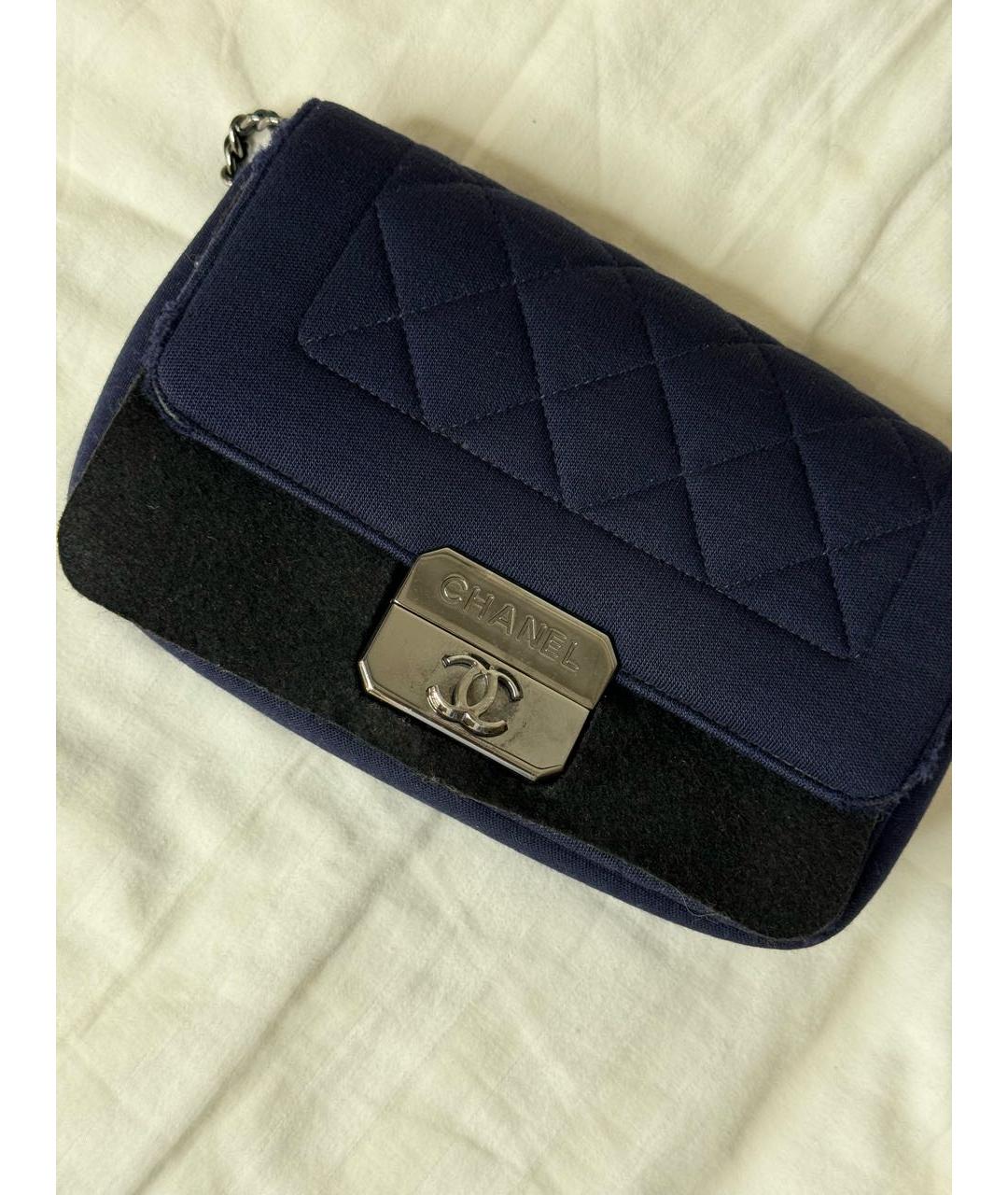 CHANEL Темно-синяя деним сумка через плечо, фото 5