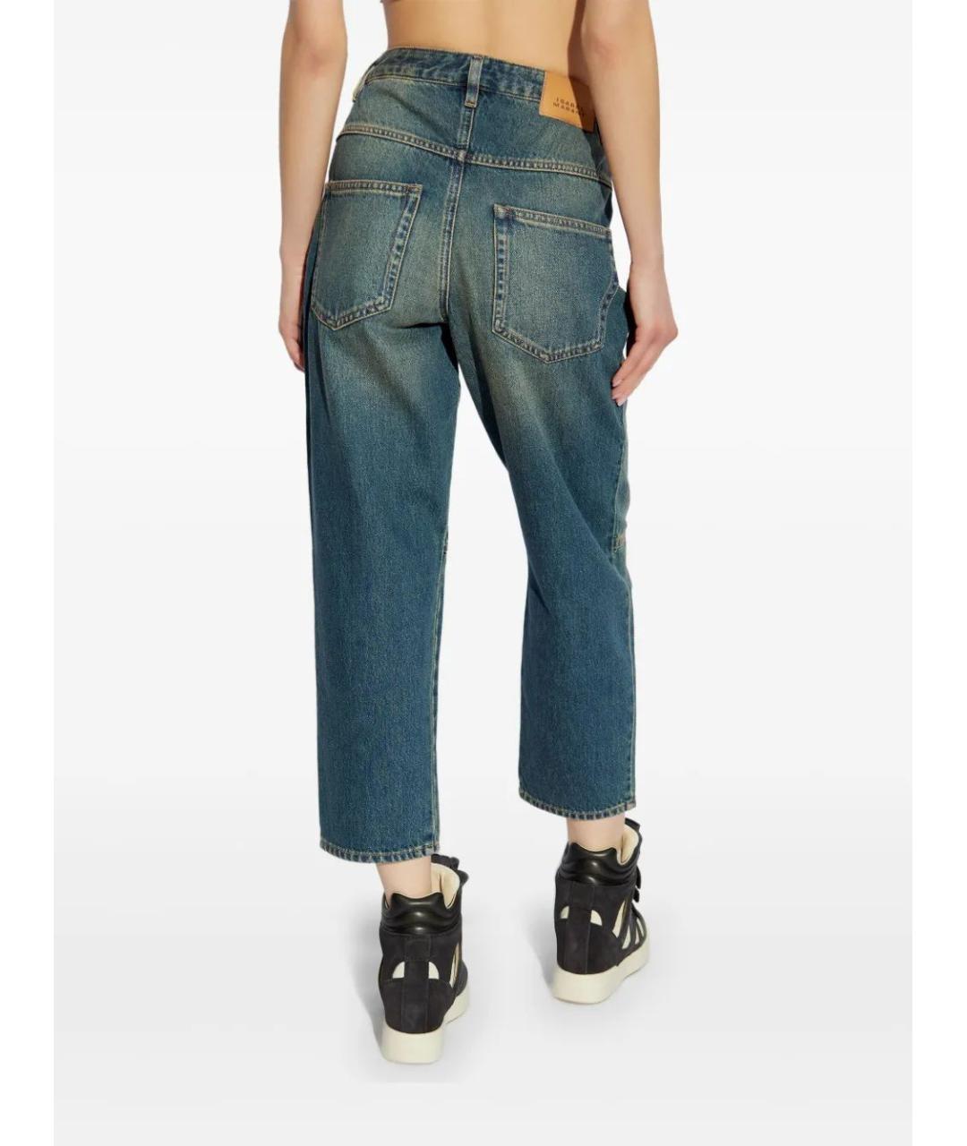 ISABEL MARANT Синие хлопковые прямые брюки, фото 4