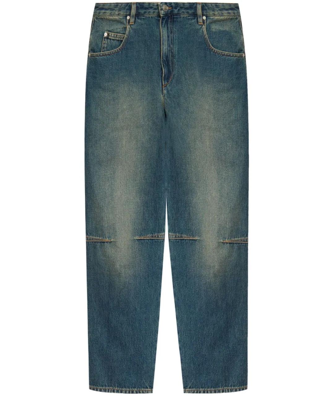 ISABEL MARANT Синие хлопковые прямые брюки, фото 1