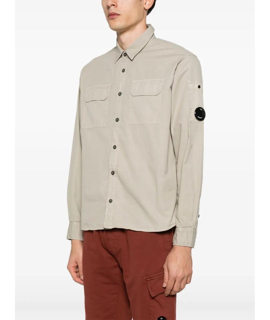 CP COMPANY Бежевая хлопковая кэжуал рубашка, фото 3