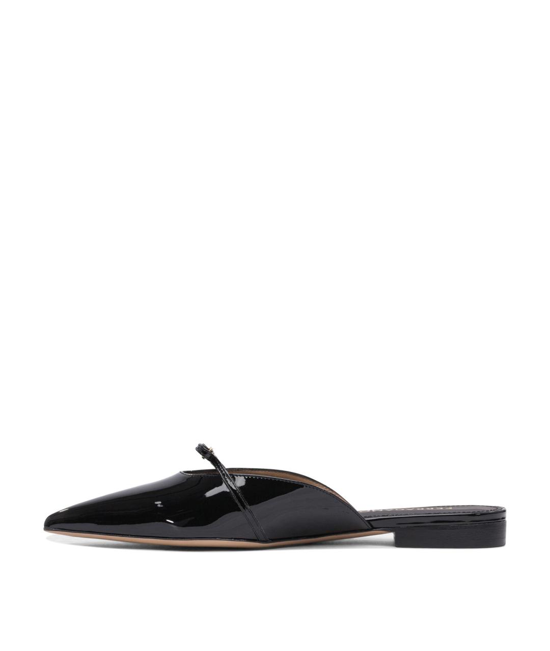 FERRAGAMO Черные кожаные мюли, фото 3