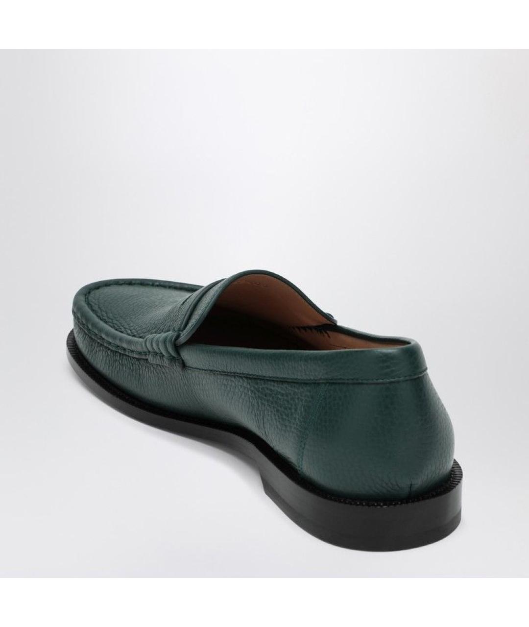 LOEWE Зеленые кожаные лоферы, фото 3