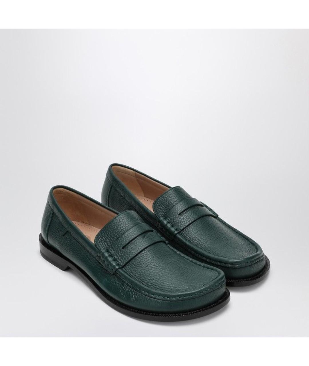 LOEWE Зеленые кожаные лоферы, фото 2
