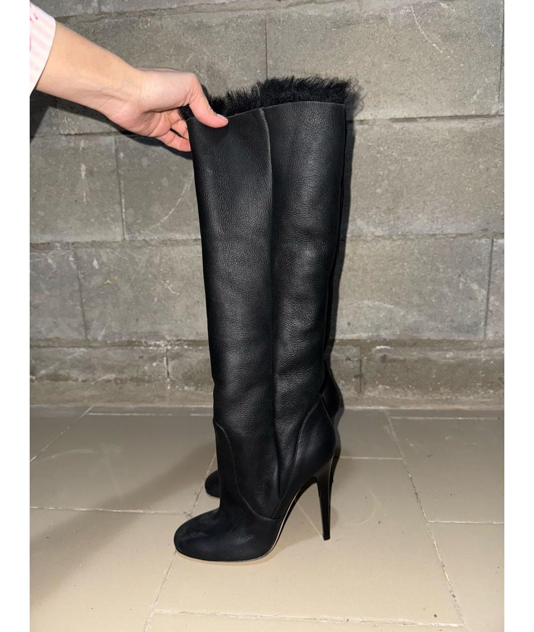 JIMMY CHOO Черные кожаные сапоги, фото 7