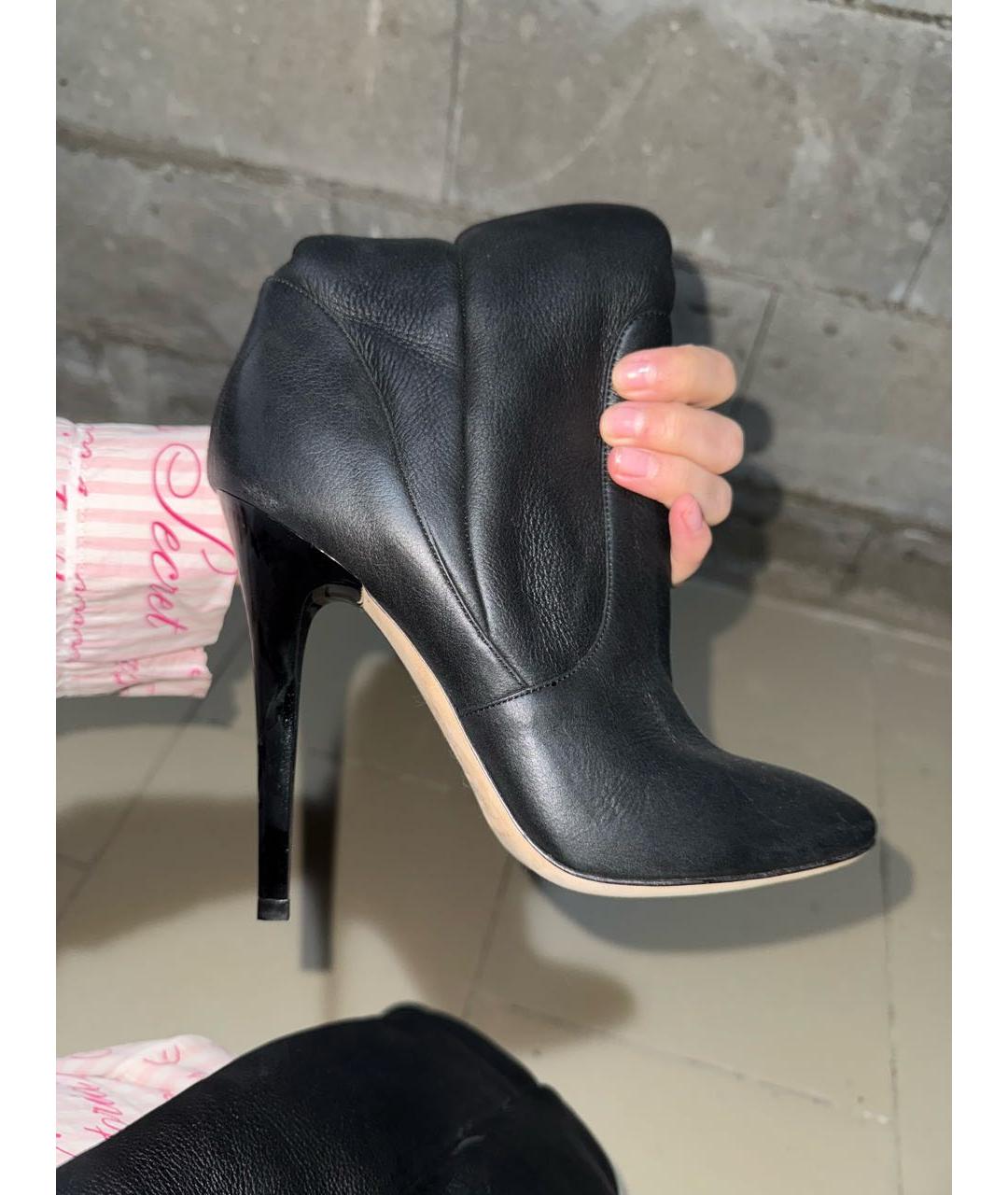 JIMMY CHOO Черные кожаные сапоги, фото 3