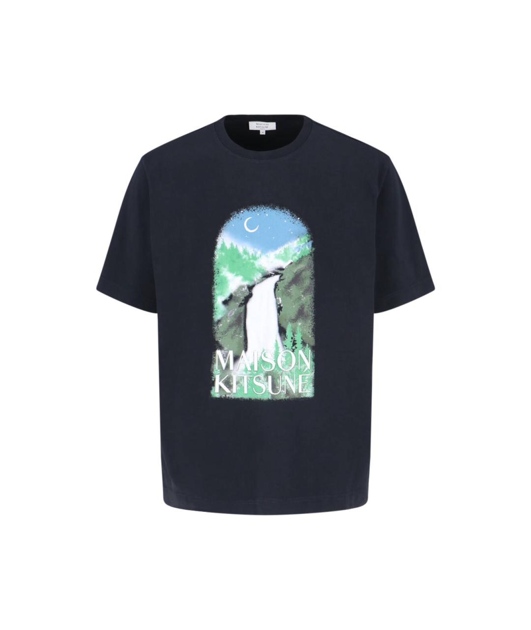 MAISON KITSUNE Черная хлопковая футболка, фото 1