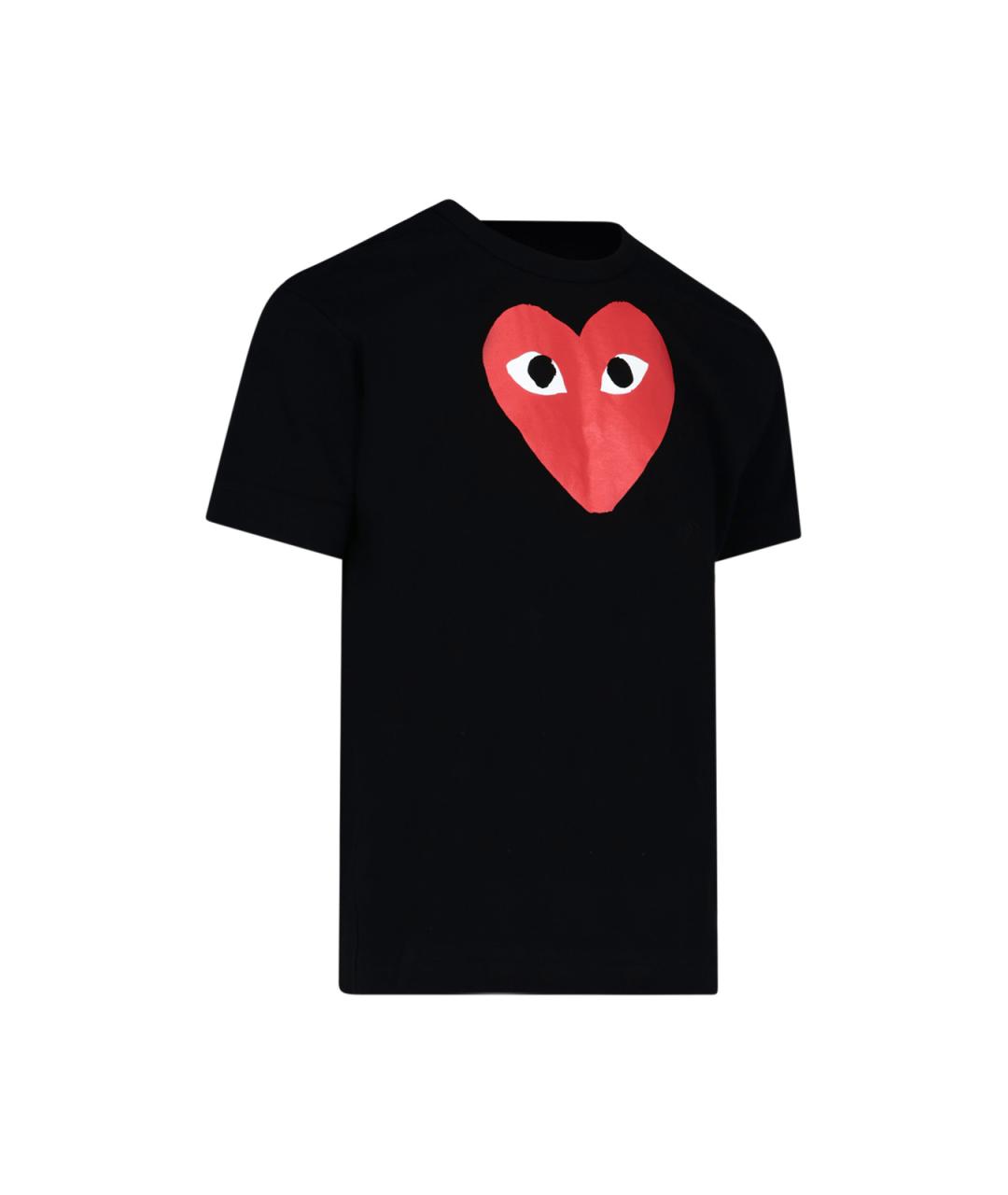 COMME DES GARÇONS PLAY Черная хлопковая футболка, фото 2