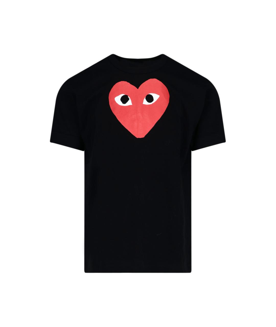 COMME DES GARÇONS PLAY Черная хлопковая футболка, фото 1