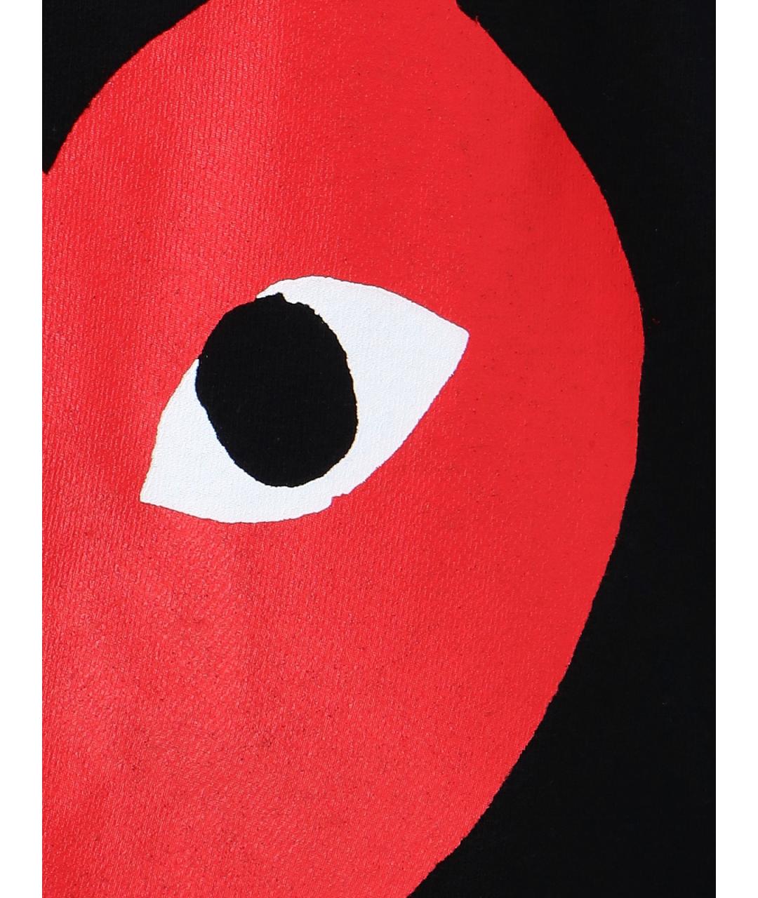 COMME DES GARÇONS PLAY Черная хлопковая футболка, фото 5