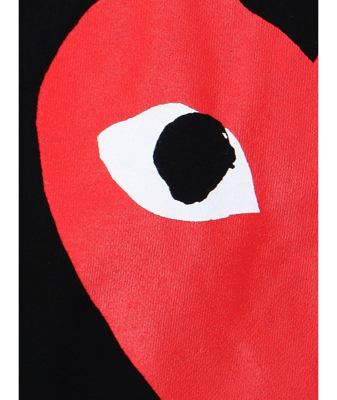 COMME DES GARÇONS PLAY Черная хлопковая футболка, фото 4