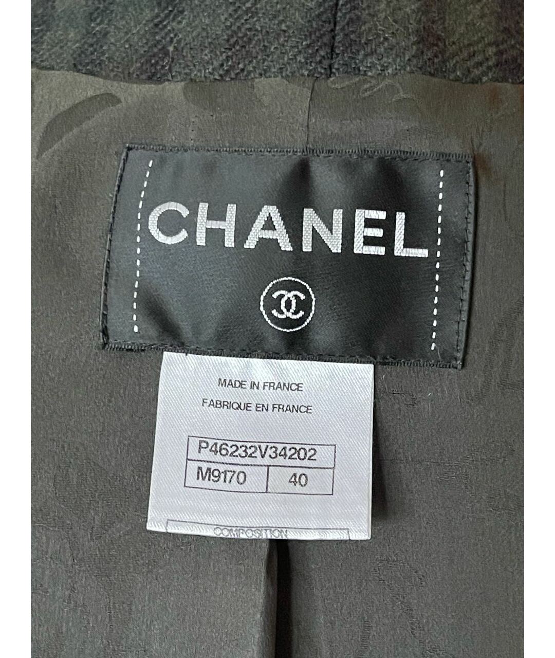 CHANEL PRE-OWNED Серый шерстяной жакет/пиджак, фото 4