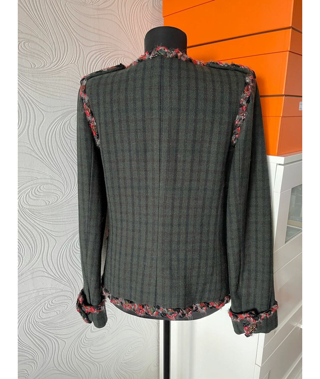 CHANEL PRE-OWNED Серый шерстяной жакет/пиджак, фото 5