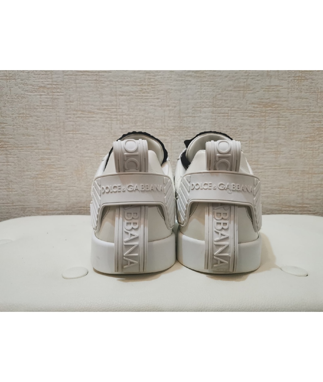 DOLCE&GABBANA Белые кожаные высокие кроссовки / кеды, фото 4