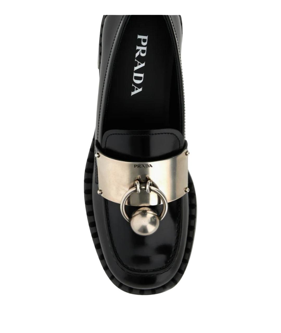 PRADA Черные кожаные лоферы, фото 4