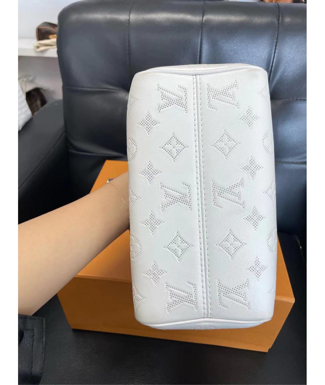 LOUIS VUITTON Белая кожаная сумка с короткими ручками, фото 6