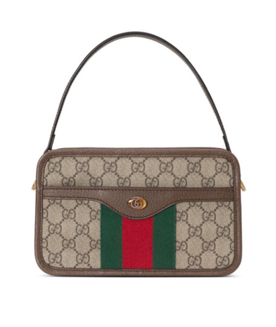 GUCCI Коричневая кожаная сумка через плечо, фото 3
