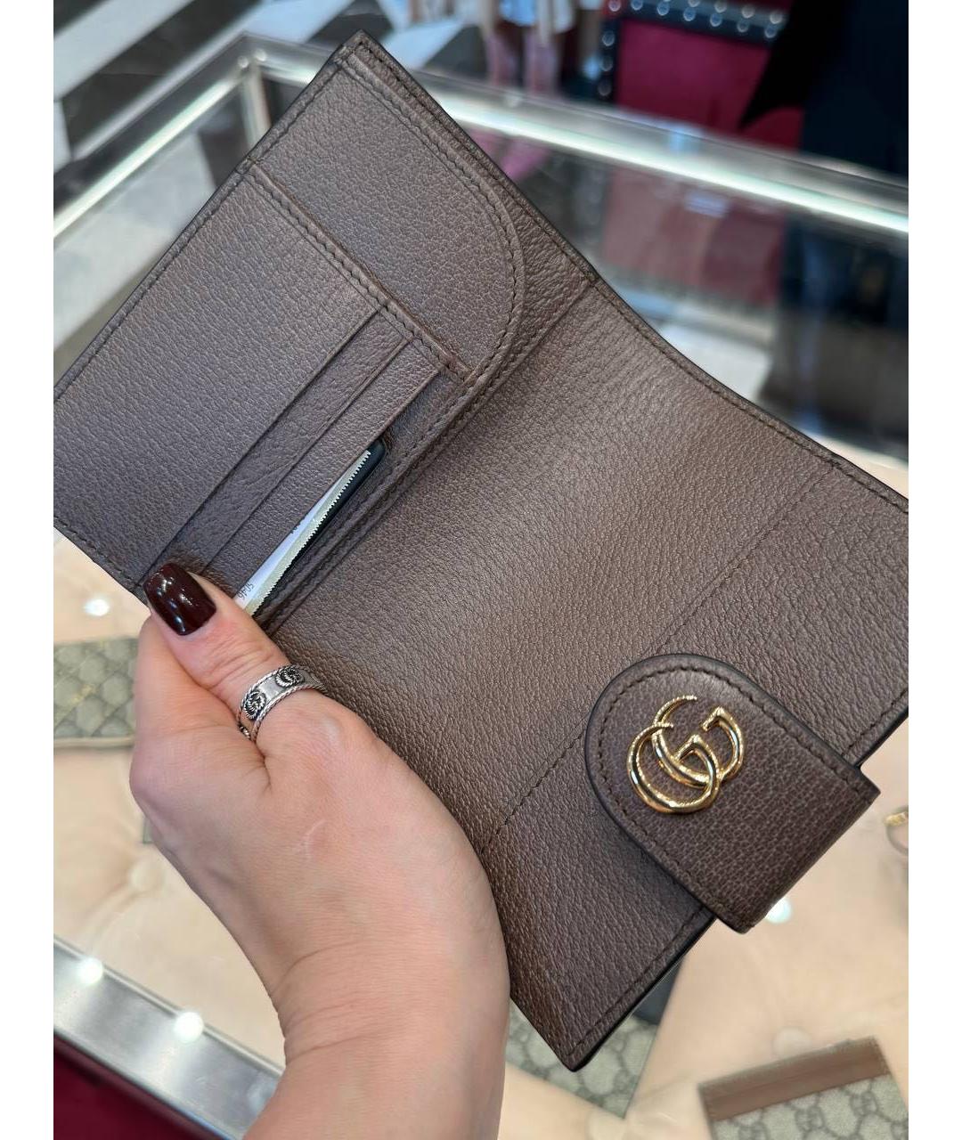 GUCCI Коричневый кожаный кошелек, фото 4