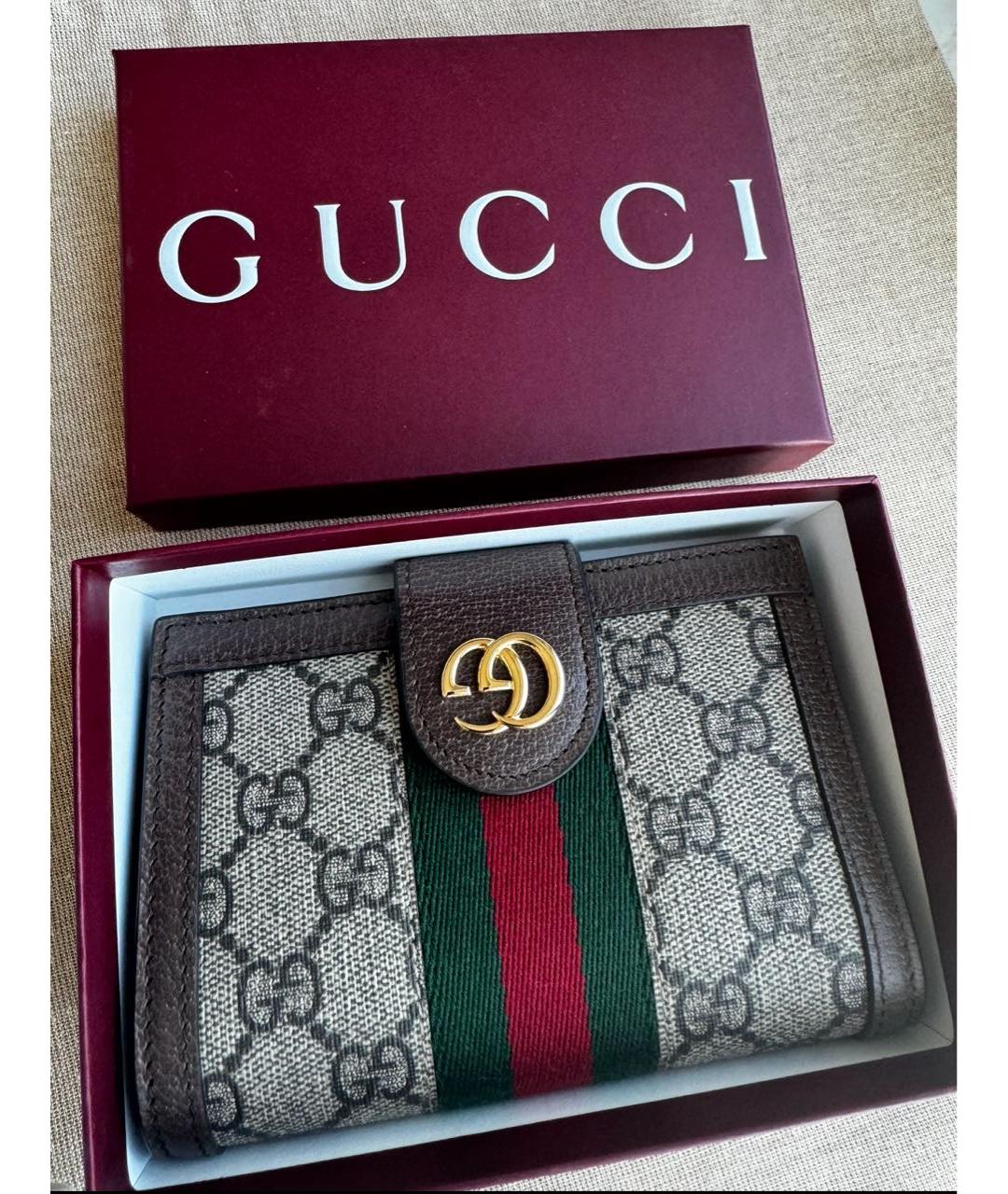 GUCCI Коричневый кожаный кошелек, фото 3