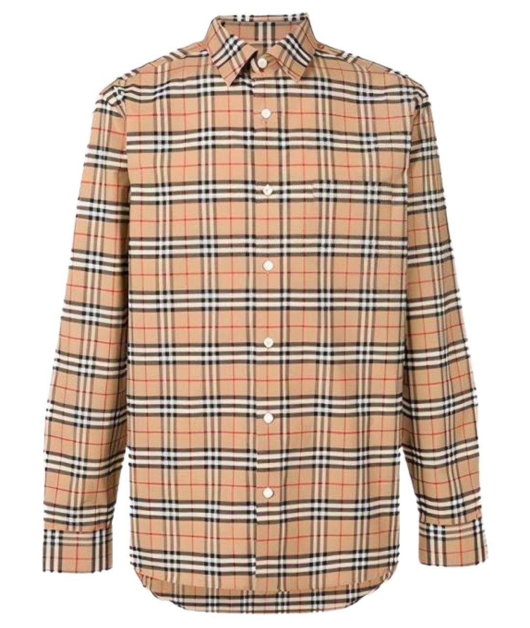 BURBERRY Бежевая хлопковая кэжуал рубашка, фото 2