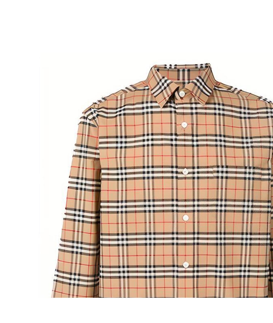 BURBERRY Бежевая хлопковая кэжуал рубашка, фото 6