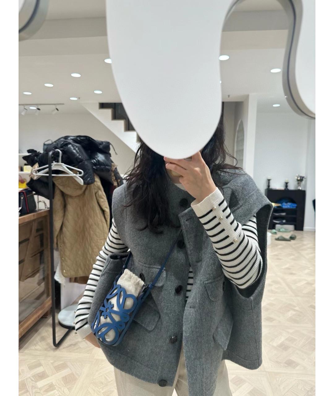 LOEWE Голубая сумка через плечо, фото 6