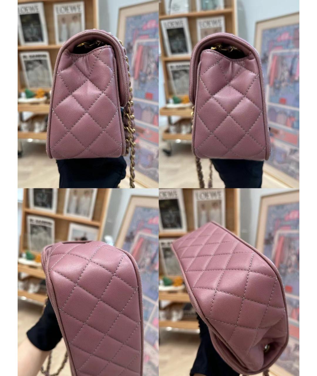 CHANEL Фиолетовая кожаная сумка через плечо, фото 6