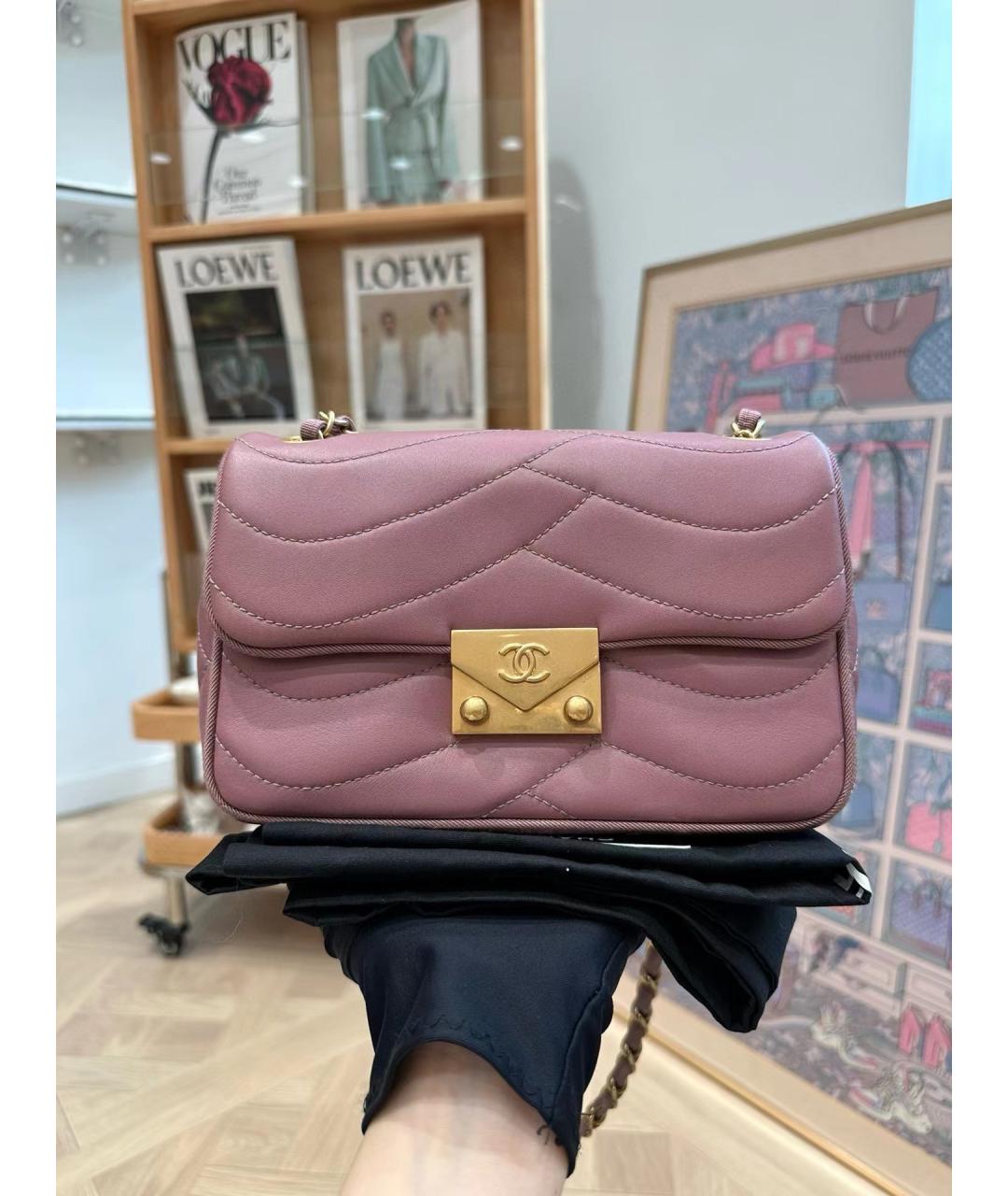 CHANEL Фиолетовая кожаная сумка через плечо, фото 10