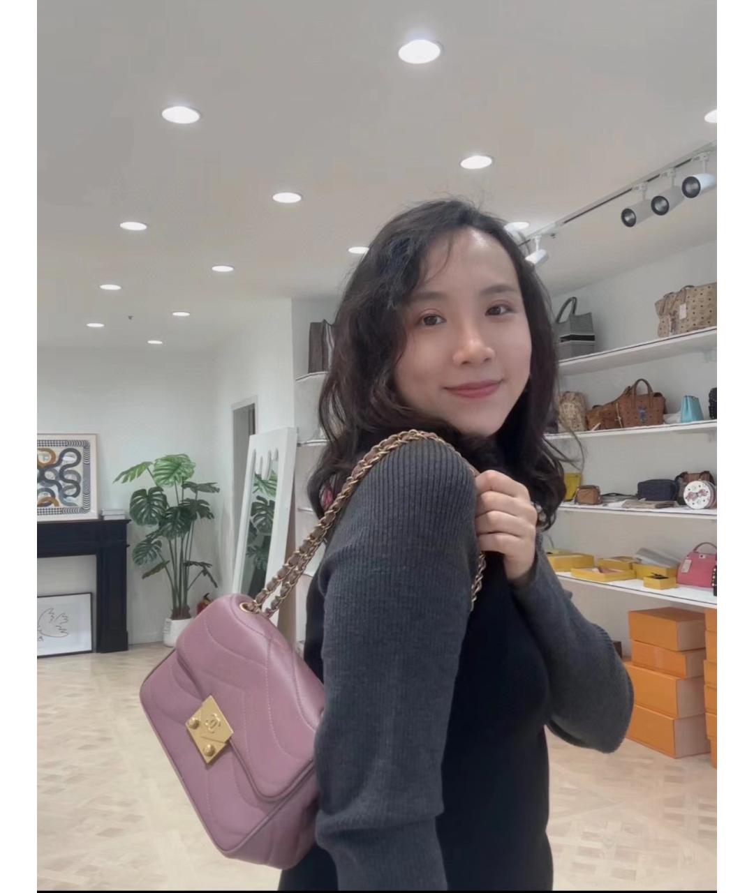 CHANEL Фиолетовая кожаная сумка через плечо, фото 9