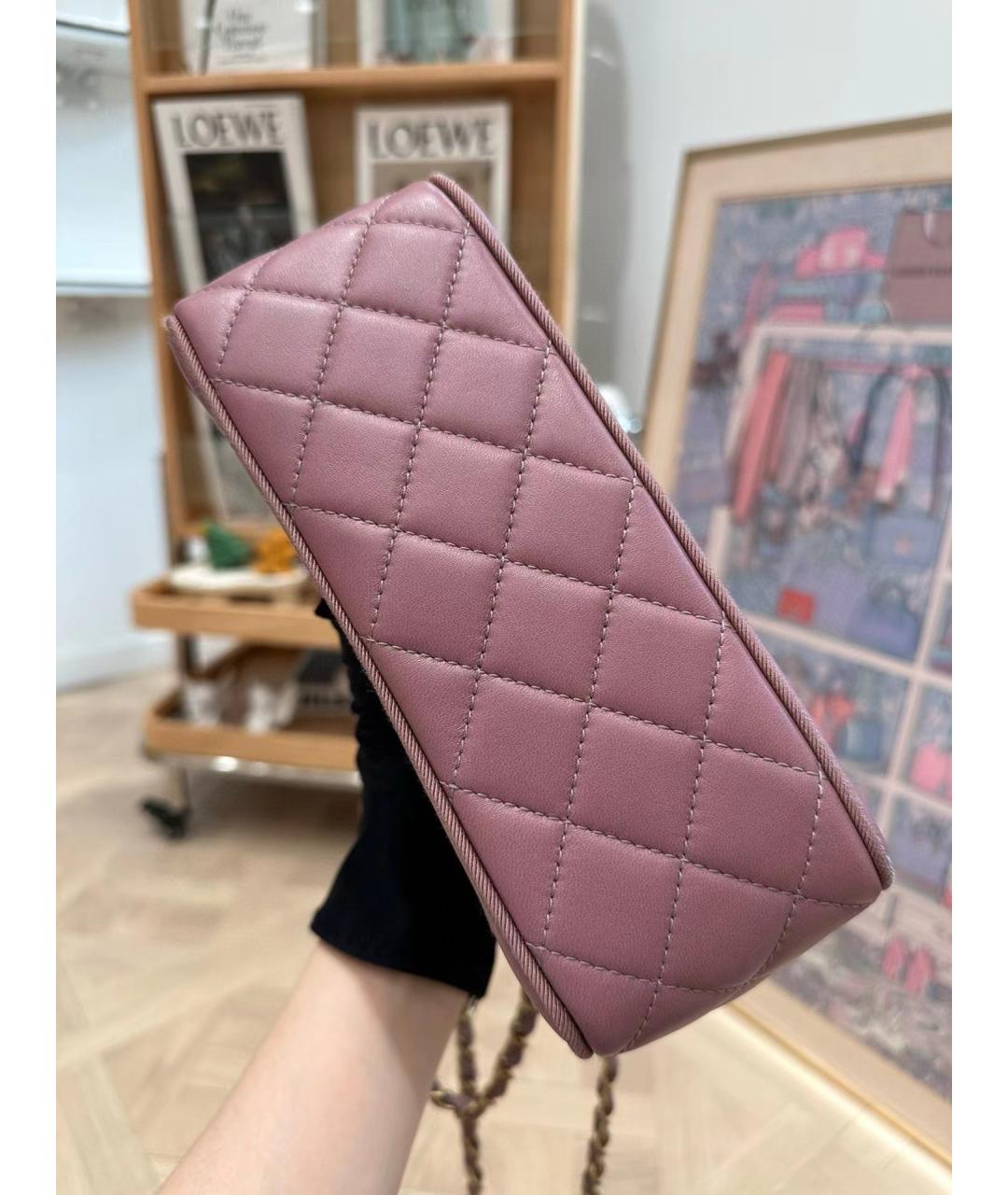 CHANEL Фиолетовая кожаная сумка через плечо, фото 3