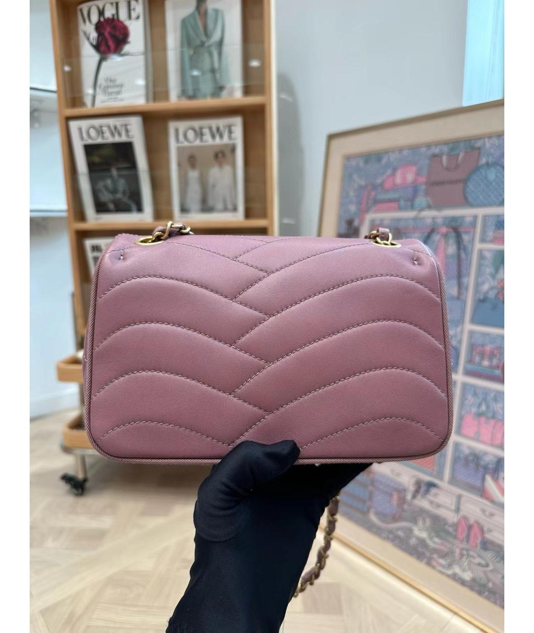 CHANEL Фиолетовая кожаная сумка через плечо, фото 2