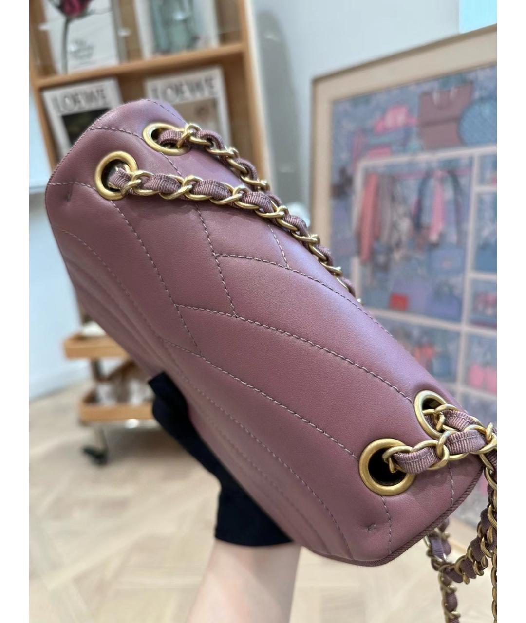 CHANEL Фиолетовая кожаная сумка через плечо, фото 4
